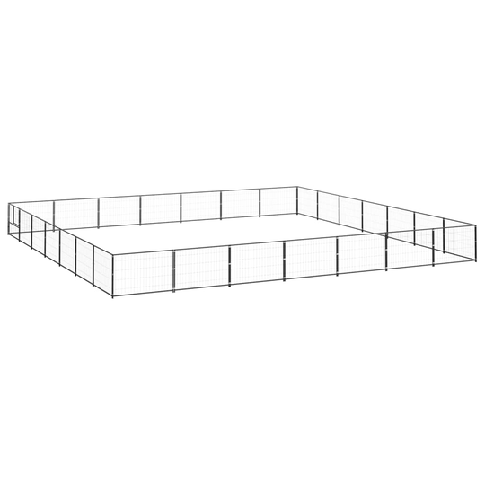 vidaXL Koiranhäkki musta 49 m² teräs