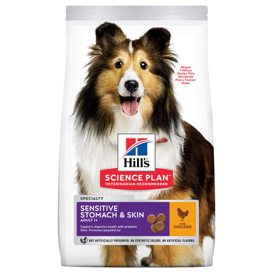 Hill's Science Plan Adult 1+ Sensitive Stomach & Skin Medium Chicken - säästöpakkaus: 2 x 14 kg