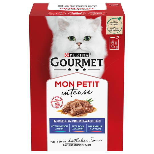 Gourmet Mon Petit -sekoitus 6 x 50 g - tonnikala, lohi, taimen