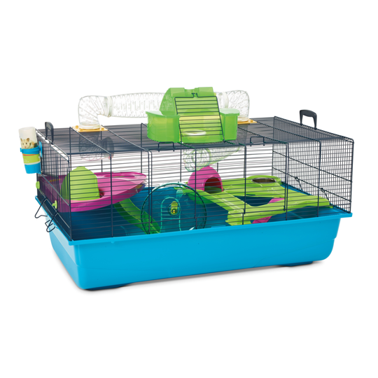 Hamster Heaven 80 -hamsterinhäkki - sini-vihreä: P 80 x L 50 x K 50 cm