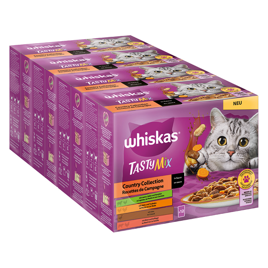 Whiskas Tasty Mix Pouches -lajitelma 48 x 85 g - Country Collection in Sauce