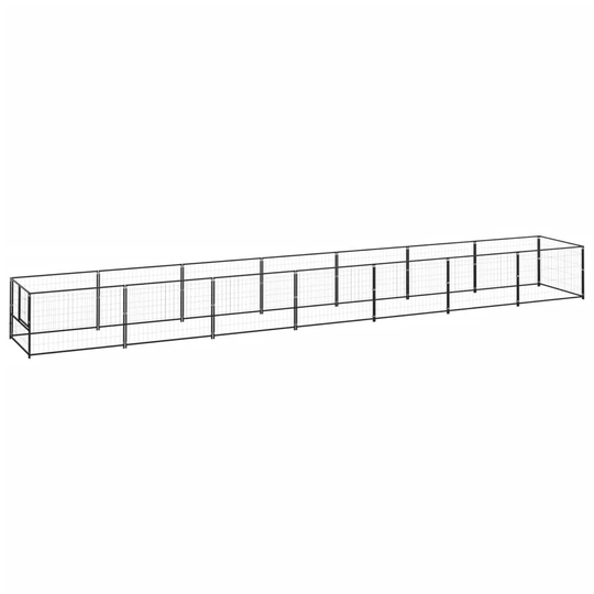 vidaXL Koiranhäkki musta 7 m² teräs