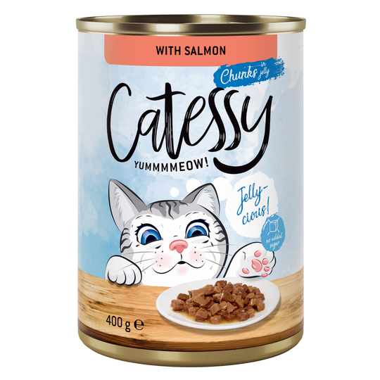 Säästöpakkaus: Catessy kastikkeella tai hyytelöllä 24 x 400 g - lohi hyytelössä
