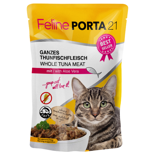 Feline Porta 21 -tuorepussit 6 x 100 g - tonnikala & aloe (viljaton)