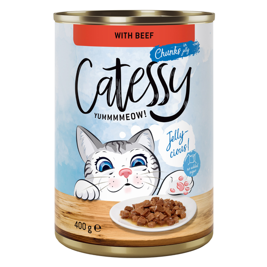 Catessy hyytelöllä -säästöpakkaus 12 x 400 g - nauta