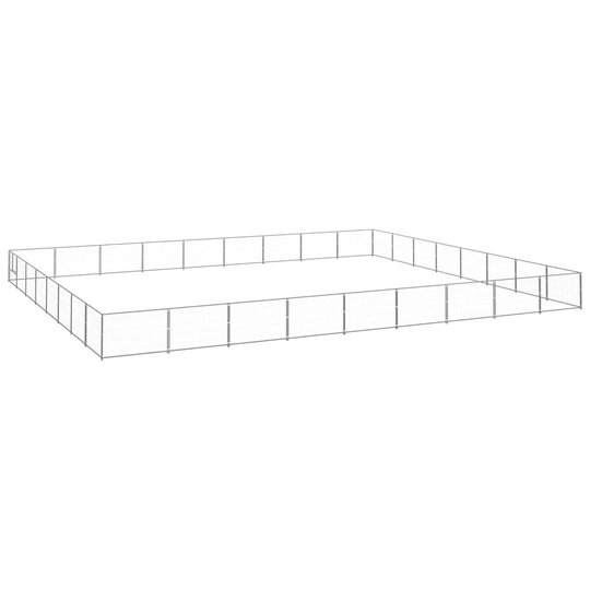 vidaXL Koiranhäkki hopea 72 m² teräs