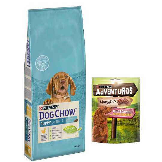 14 kg Purina Dog Chow + 300 g AdVENTuROS Nuggets kaupan päälle! - Puppy Chicken