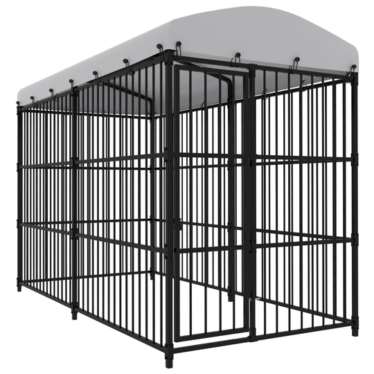 vidaXL Koiran ulkohäkki katoksella 300x150x210 cm