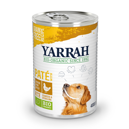 Yarrah Bio Paté, luomukana, luomuspirulina & luomumerilevä 6 x 400 g - 6 x 400 g