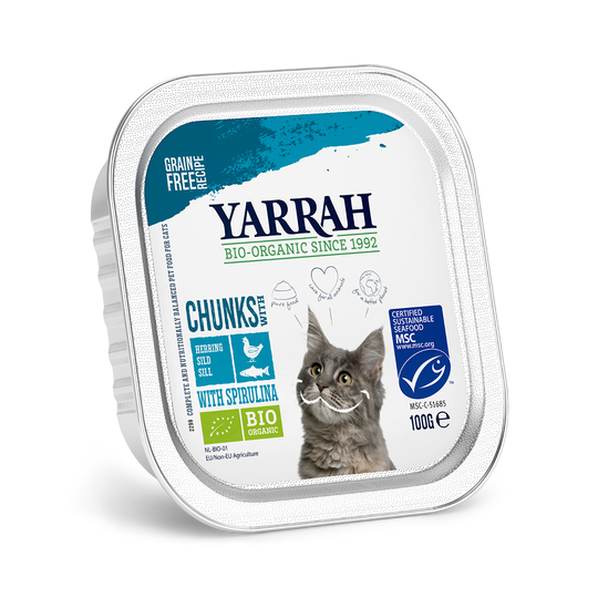 Yarrah Organic Chunks 6 x 100 g - kala & luomuspirulina