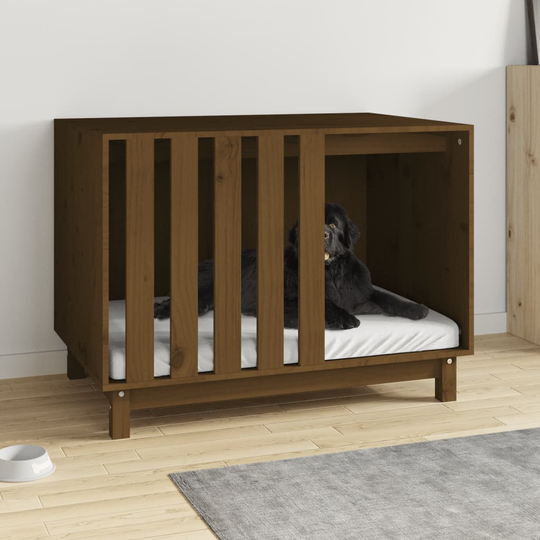 vidaXL Koirankoppi hunajanruskea 90x60x67 cm täysi mänty
