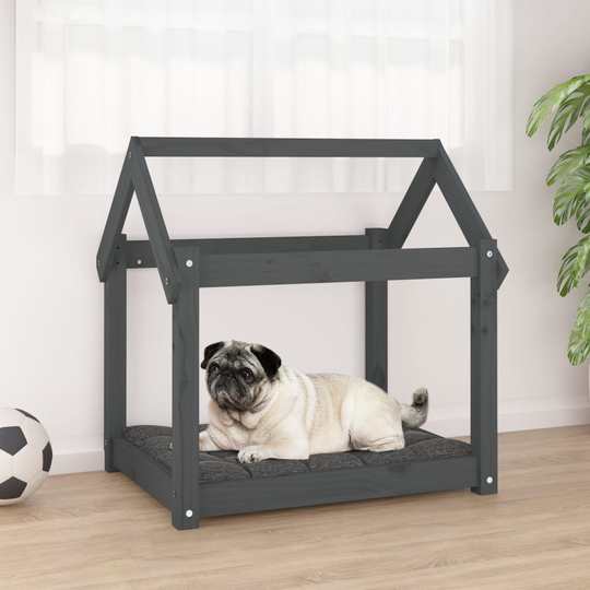 vidaXL Koiransänky harmaa 71x55x70 cm täysi mänty