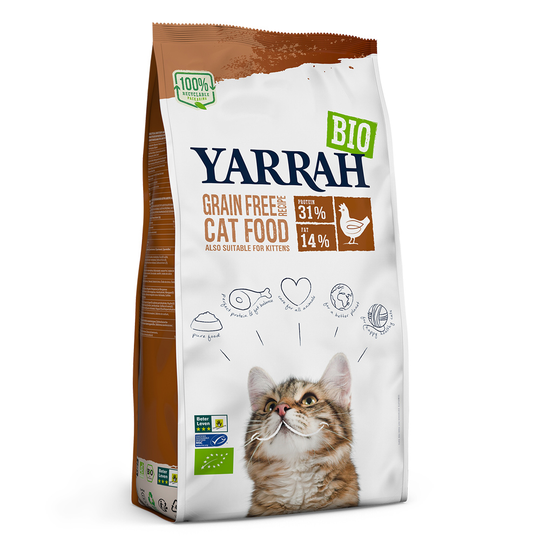 Yarrah Bio -kissanruoka luomukana & kala viljaton - 2,4 kg