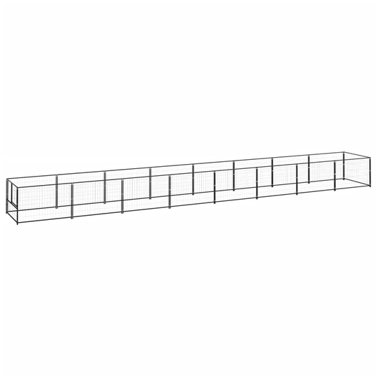 vidaXL Koiranhäkki musta 8 m² teräs