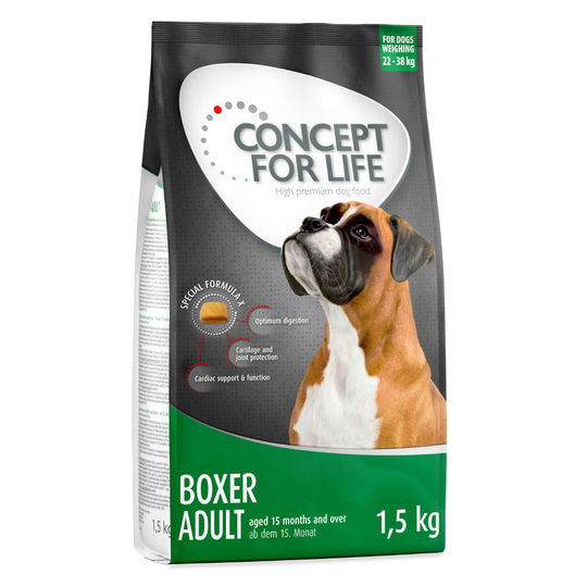 1 kg / 1,5 kg Concept for Life -koiranruokaa kokeiluhintaan! - 1,5 kg Boxer