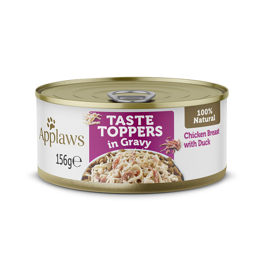 Applaws Taste Toppers kastikkeessa 6 x 156 g - kana ja ankka