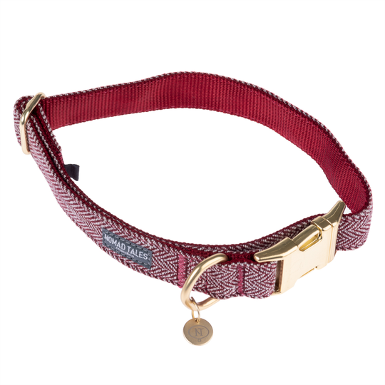 Nomad Tales Calma -kaulapanta, burgundy - S-koko: 28-48 cm kaulanympärys, L 15 mm