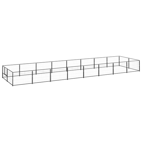 vidaXL Koiranhäkki musta 16 m² teräs