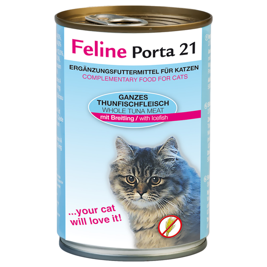 Feline Porta 21 - 12 x 400 g - tonnikala & kilohaili (viljaton)