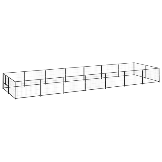 vidaXL Koiranhäkki musta 14 m² teräs