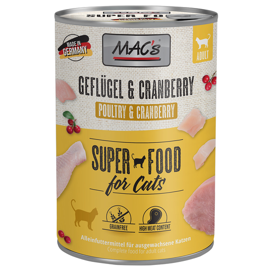 MAC´s Cat -säästöpakkaus 24 x 400 g - siipikarja & karpalo