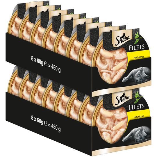 6 x 50 g Sheba-pussiruoat erikoishintaan! - Feine Filets - kana (16 x 60 g)