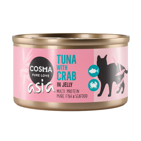 Cosma Asia hyytelössä -säästöpakkaus 24 x 85 g - tonnikala & ravunliha