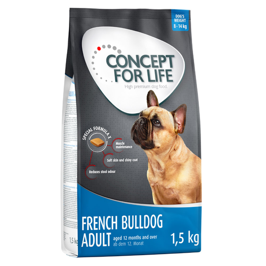 1 kg / 1,5 kg Concept for Life -koiranruokaa kokeiluhintaan! - 1,5 kg French Bulldog