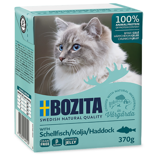 Bozita Chunks -säästöpakkaus 48 x 370 g - in Jelly: kolja