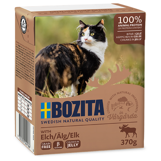 Bozita Chunks -säästöpakkaus 24 x 370 g - in Jelly: hirvi