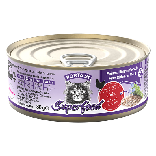 6 x 80 g Porta 21 Superfood erikoishintaan! - kanaa ja chian siemeniä
