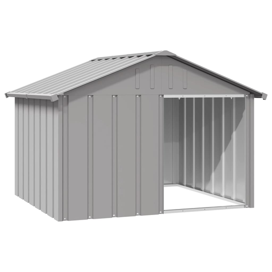 vidaXL Koirankoppi harmaa 116,5x103x81,5 cm galvanoitu teräs