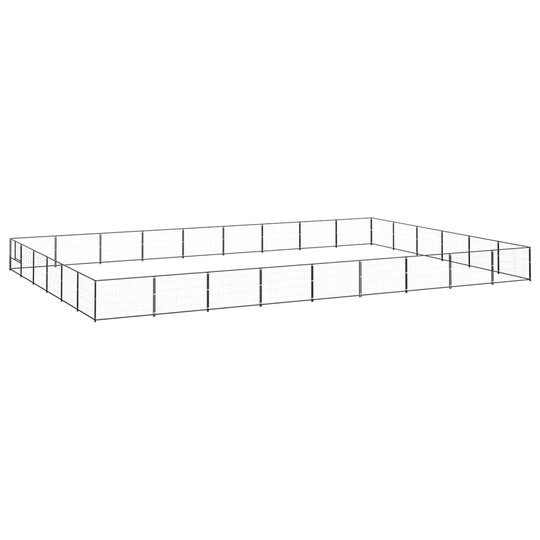 vidaXL Koiranhäkki musta 54 m² teräs