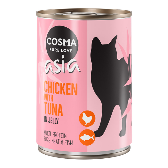 Cosma Asia hyytelössä 6 x 400 g - kana & tonnikala