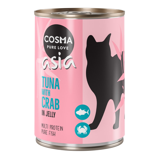 Cosma Asia hyytelössä 6 x 400 g - tonnikala & rapu