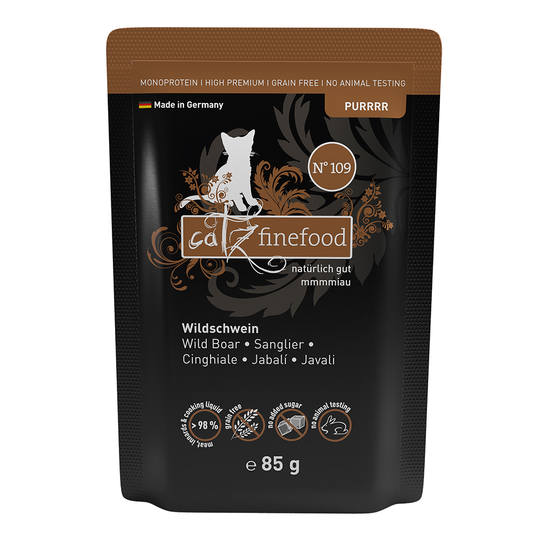 catz finefood Purrrr Pouch -säästöpakkaus: 16 x 85 g - No. 109 - villisika