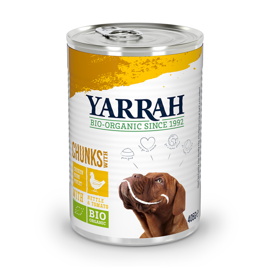 Yarrah Bio -yksittäispakkaukset 1 x 405 g / 400 g - luomukanaa, luomunokkosta & luomutomaattia kastikkeessa (1 x 405 g)