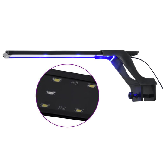 vidaXL Akvaarion LED-valo kiinnittimillä 35-55 cm sininen ja valkoinen