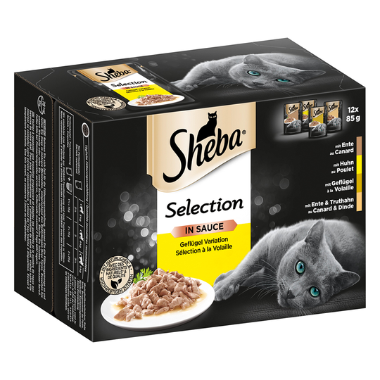 Sheba Selection kissanruoka 12 x 85 g: 10 + 2 pussia kaupan päälle! - Selection in Sauce, siipikarjalajitelma