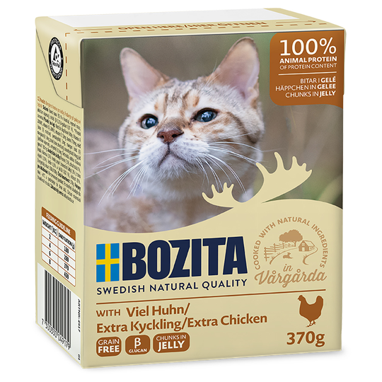 Bozita Chunks -säästöpakkaus 48 x 370 g - in Jelly: kana