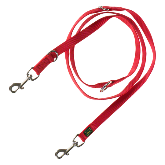 HUNTER Vario Basic -talutushihna, punainen - 200 cm pitkä, 20 mm leveä
