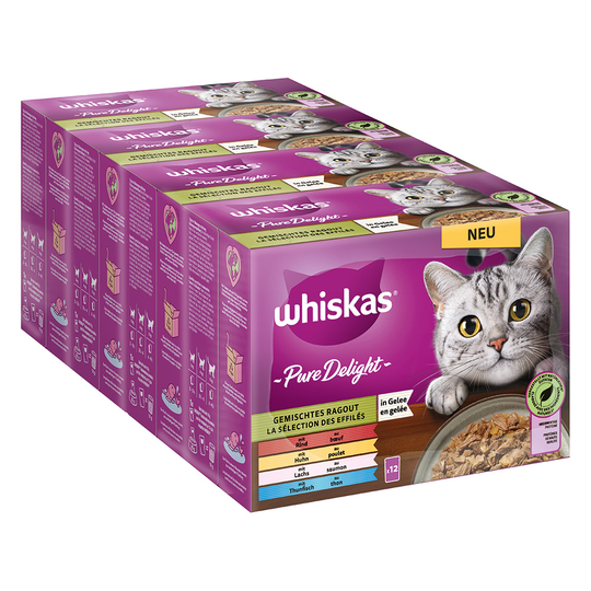 Whiskas Pure Delight Pouches 48 x 85 g - monen maun ragu hyytelössä