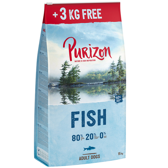 12 kg + 3 kg kaupan päälle! 15 kg Purizon - Adult Fish