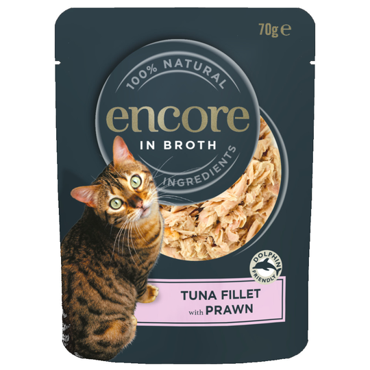 Encore Cat Pouch 16 x 70 g - tonnikalaa ja katkarapuja