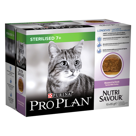 Purina Pro Plan Sterilised Senior 7+ Cat 10 x 85 g - kalkkuna