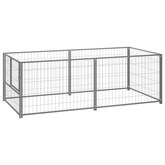 vidaXL Koiranhäkki hopea 200x100x70 cm teräs
