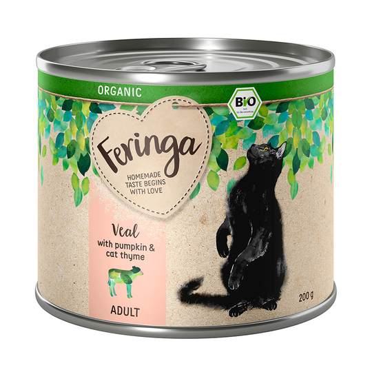 Feringa Organic Adult 24 x 200 g - luomuvasikka, luomukurpitsa & luomumeriteurikka
