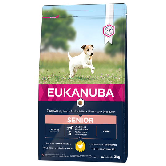 Eukanuba Breed Specific -koiranruokaa erikoishintaan! - 3 kg Caring Senior Small Breed Chicken