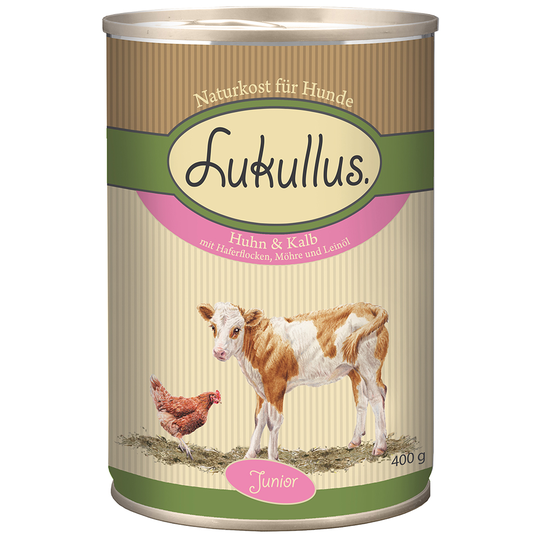 Lukullus Junior: kana & vasikka - 6 x 400 g