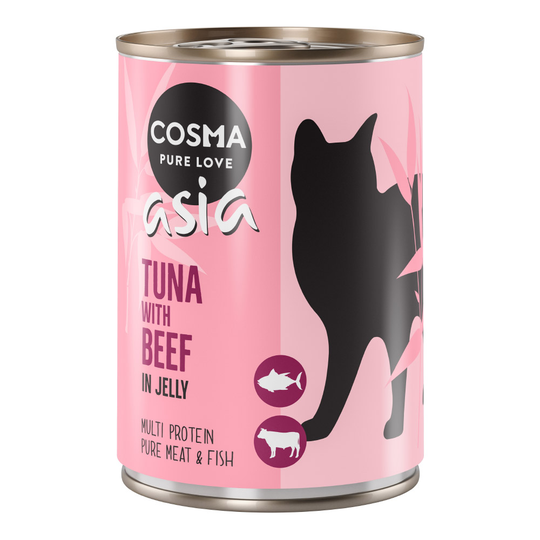 Cosma Asia hyytelössä 6 x 400 g - tonnikala & nauta